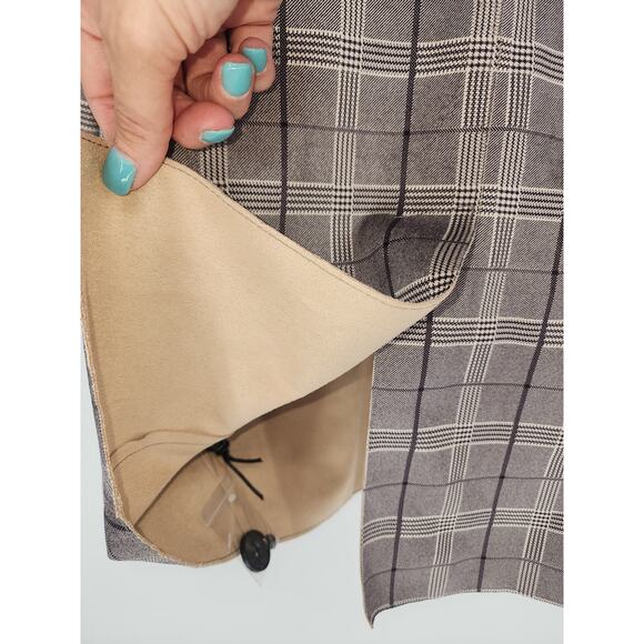 BlankNYC Plaid Button Front Longline Coat Gray Check Women’s Size XS - Picture 8 of 13